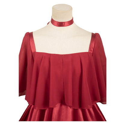 Sousou No Frieren Frieren Women Red Dress Party Carnival Halloween Cosplay Costume From Yinocosplay.com