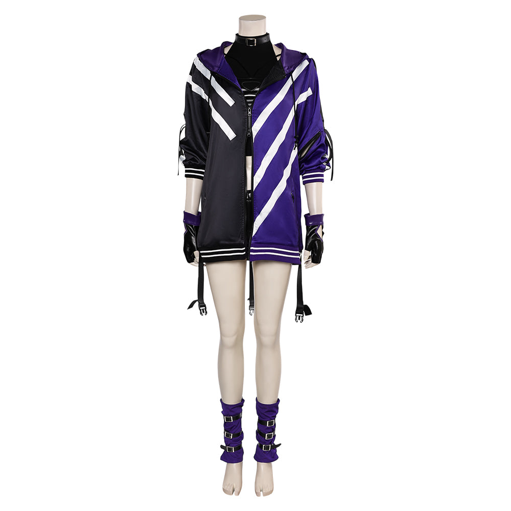 Reina Women Black And Purple Outfit Cosplay Costume From Yinocosplay.com