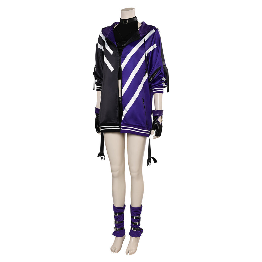 Reina Women Black And Purple Outfit Cosplay Costume From Yinocosplay.com
