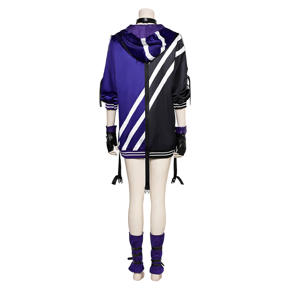 Reina Women Black And Purple Outfit Cosplay Costume From Yinocosplay.com