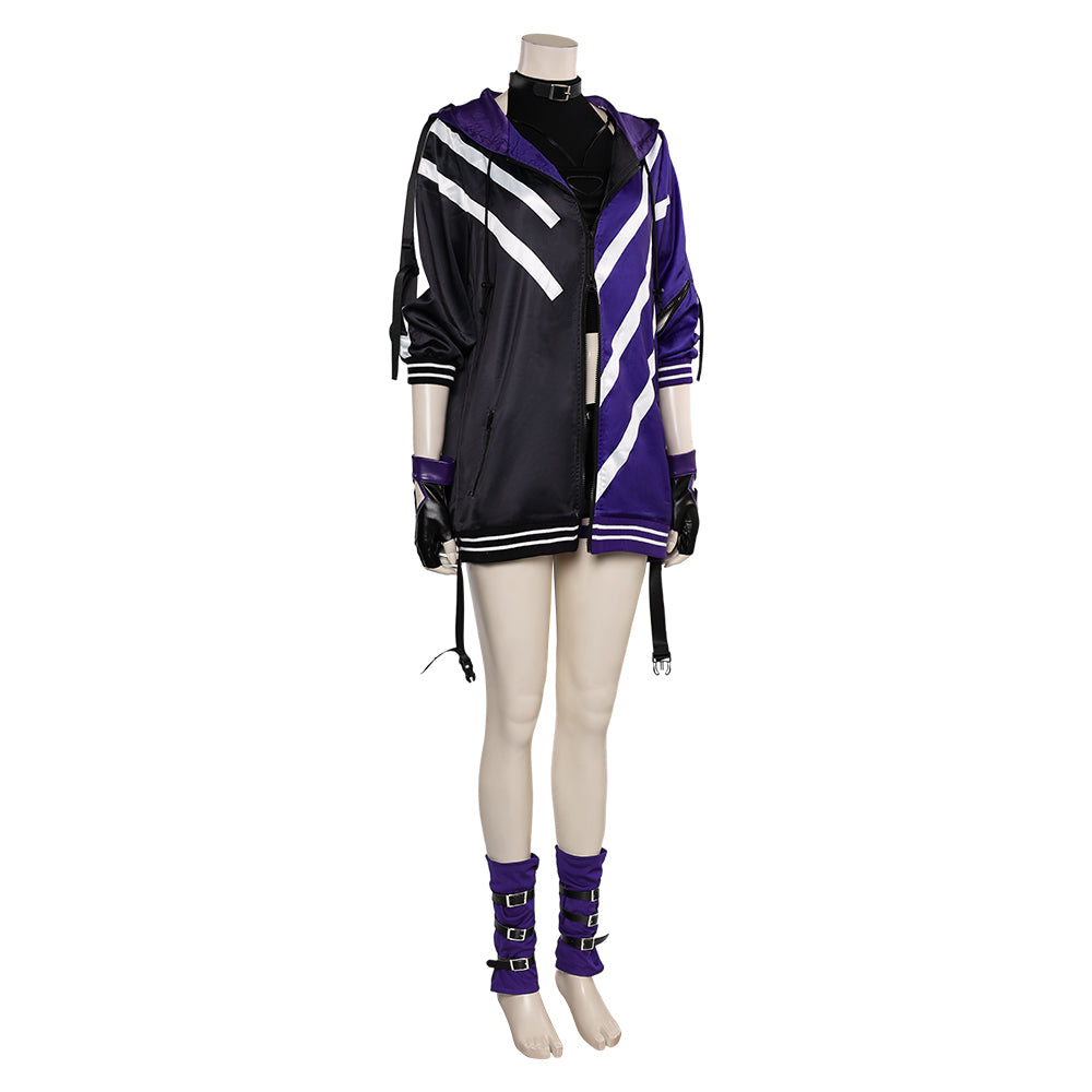 Reina Women Black And Purple Outfit Cosplay Costume From Yinocosplay.com