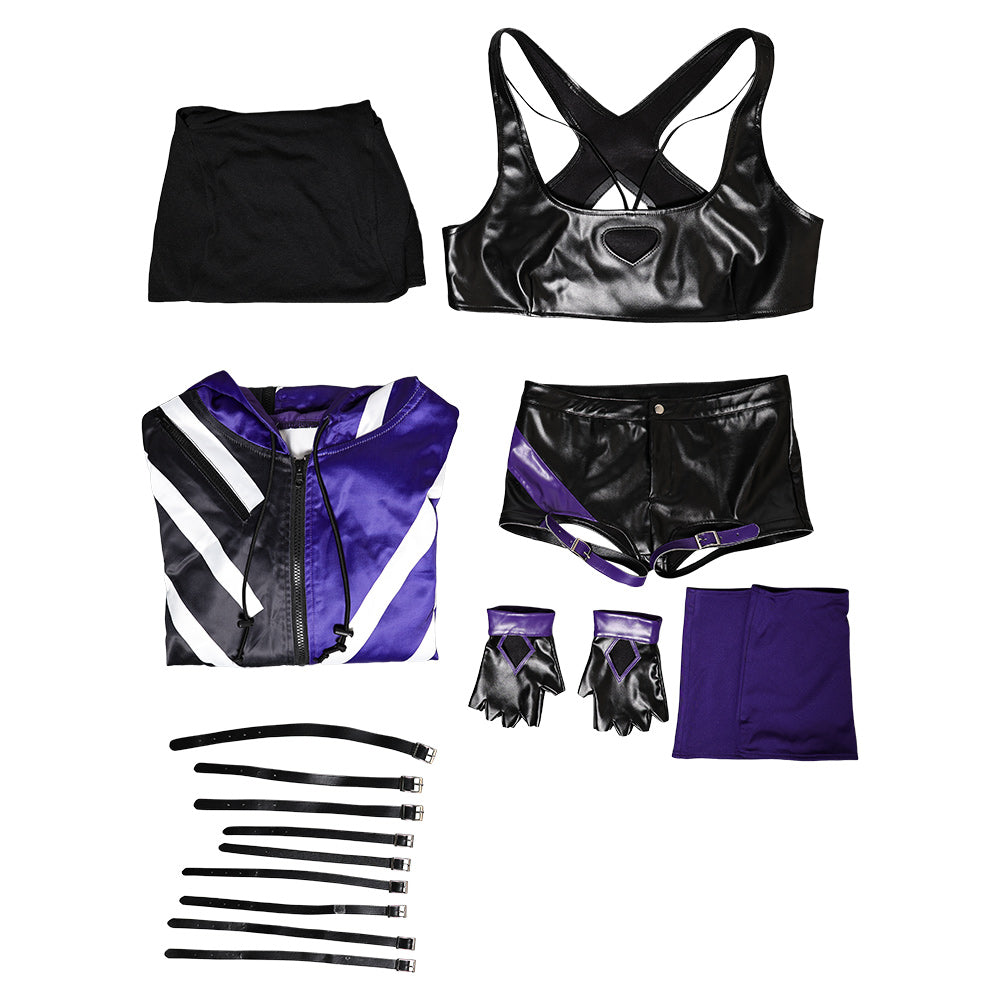 Reina Women Black And Purple Outfit Cosplay Costume From Yinocosplay.com