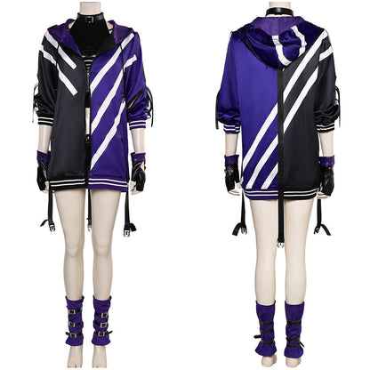 Reina Women Black And Purple Outfit Cosplay Costume From Yinocosplay.com