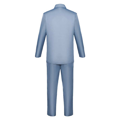 The Boy and the Heron Mahito Maki Blue Top Pants Set Party Carnival Halloween Cosplay Costume From Yinocosplay.com